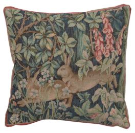 Two Hares In A Forest Small French Cushion