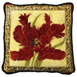 Fire Red Tulip Pillow Cover