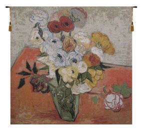 Van Gogh Roses and Anemones Belgian Tapestry Wall Art