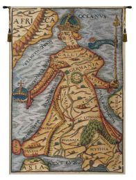 Ptolemaeus Map Belgian Tapestry Wall Art