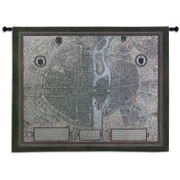 Map Of Paris Wall Tapestry