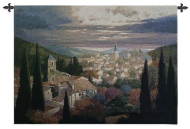 Village In The Sun Wall Tapestry