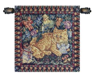 Cat at play Italian Tapestry