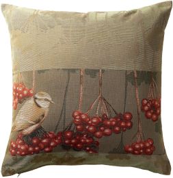Bird with Berries French Cushion