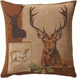 Deer Doe and Stag French Cushion Cover