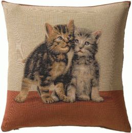 Two Kittens French Cushion