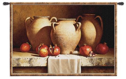 Urns with Pomegranates Large Wall Tapestry