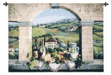 Vino De Tuscany Large Wall Tapestry