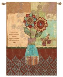 Flowers and Vase II Fine Art Tapestry