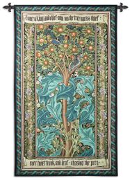 Woodpecker William Morris Green Wall Tapestry