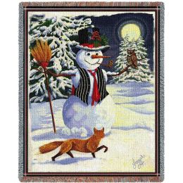 Twilight Frosty Snowman Blanket
