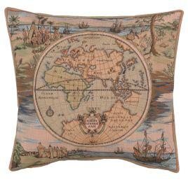 Map of the World Europe Asia Africa French Cushion