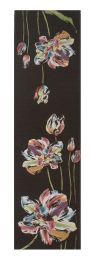 An Armful of Multicolored Tulips Black  French Table Runner