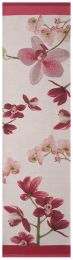 Pink Orchids White  French Table Runner