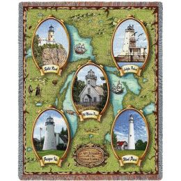 Lighthouses of the Great Lakes II Blanket