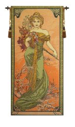 Mucha Spring European Tapestry (Size: H 39 x W 18)