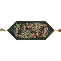 William Morris Green French Table Runner (Size: H 71 x W 14)