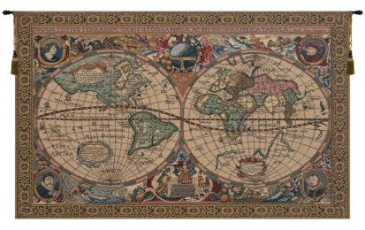 Map Mercator Tapestry (Size: H 22 x W 33)
